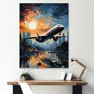 Plane Prelude To Flight Adventure - Plane Canvas Wall Art